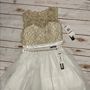 NWT Sequin Hearts Lace Two Piece Dress -Size 3